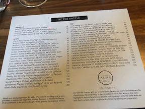 Wine list