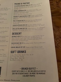 desert menu
