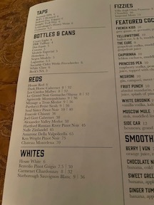 beverage menu