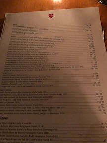 wine menu
