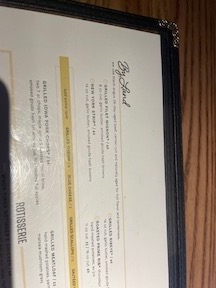 steak menu