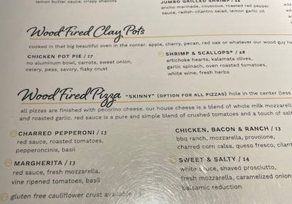 Pizza Menu