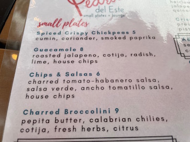 chips salsa menu
