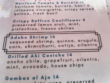 shrimp menu