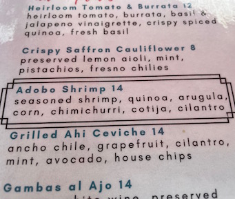 shrimp menu