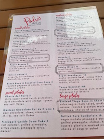 food menu