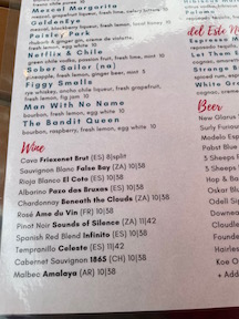 wine menu