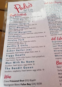cocktail menu