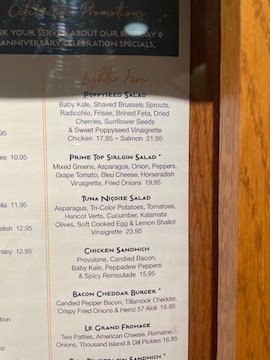 lighter menu
