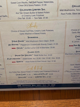 steak menu