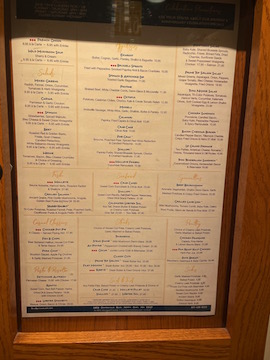 wall menu